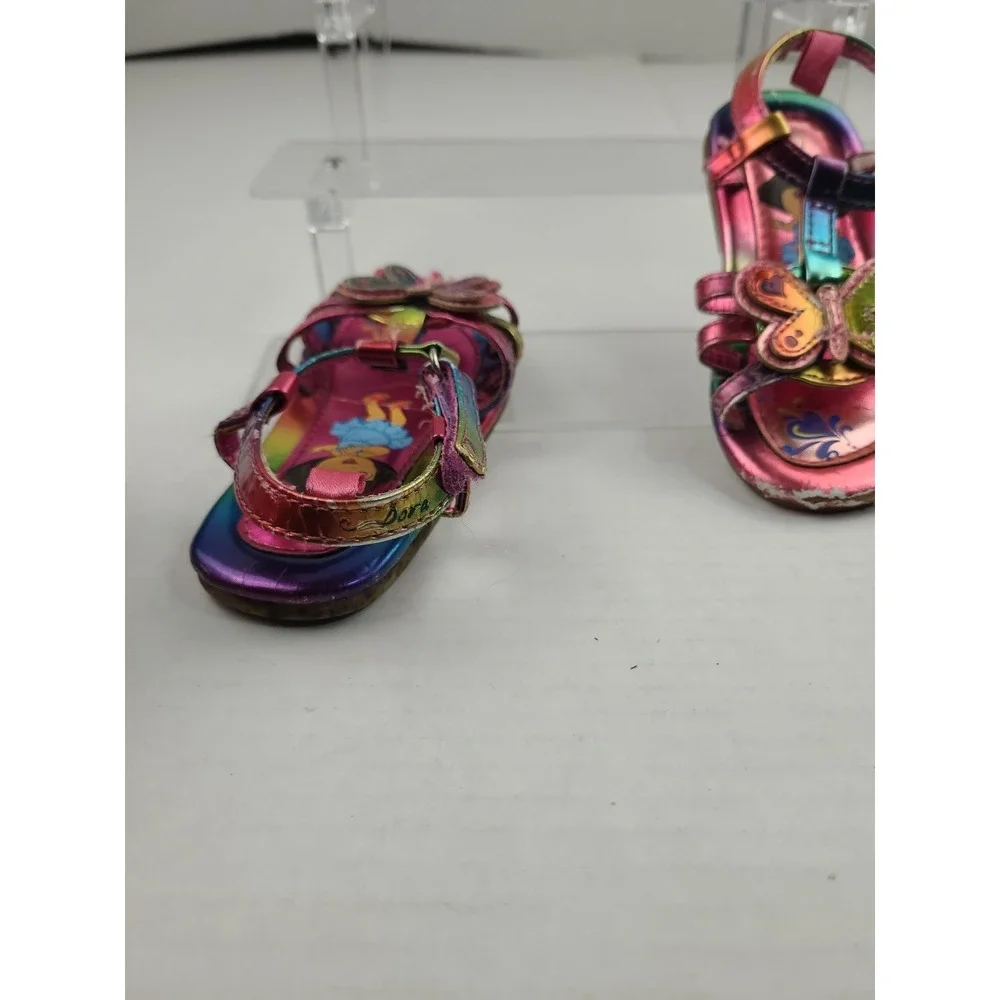 Vintage Dora The Explorer Toddler Girl Shoes Sandal Size‎ 7 Y2K Rainbow Strap - Picture 9 of 16